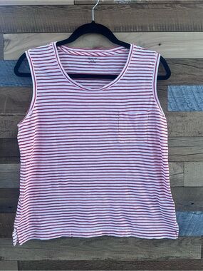 Madewell women’s Red and White Striped Sleeveless Tank Top